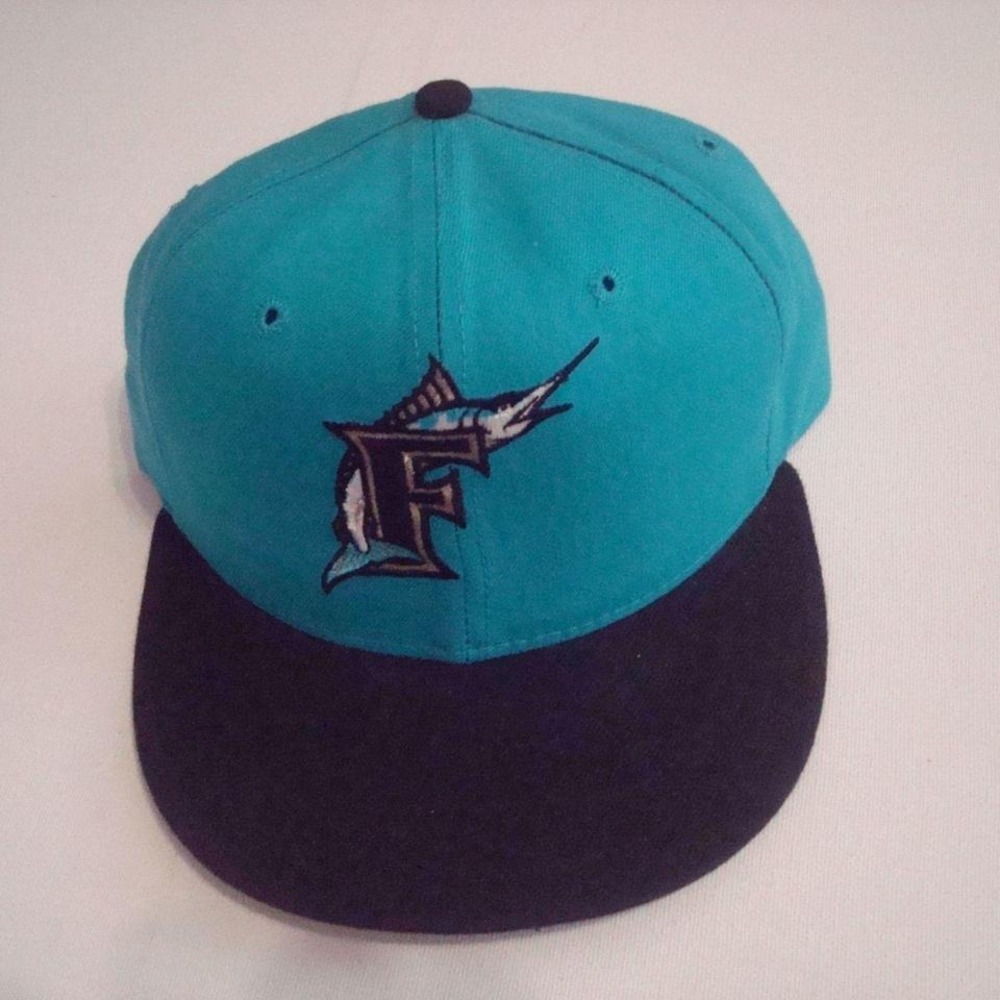 FLORIDA MARLINS SIZE 7 NEW ERA HAT CAP VINTAGE 00S Y2K W4